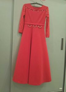 Elegant Red Long Sleeve Dress