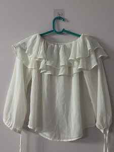 Off White Frill Top