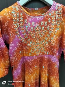 Bandhej Print Gawn Kurti