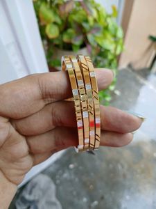 4 Golden Bangles Artificial