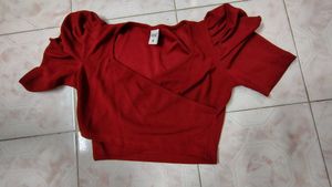 Red Two-Piece Set Skirt and Top