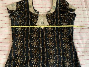 Tailormade Embroidered Black Kurta