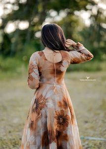 Floral Brown Anarkali