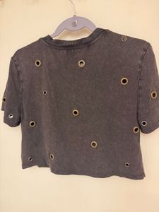 Edgy Grommet Crop Top