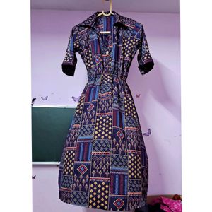 Vintage Print Fit & Flare Dress