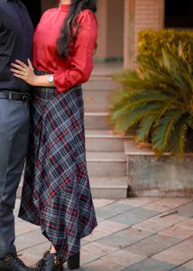 AND Plaid Midi Skirt