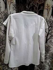 Korean White Ruffle Shirt