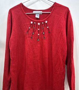 Red Embellished Top