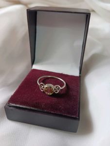 Pure Silver Citrine Ring