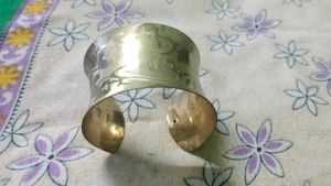 Gold Tone Wide Cuff Bracelet