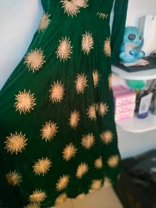 Velvet Bottle Green Gown Purchased From Lajpat