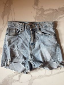 Distressed Denim Shorts