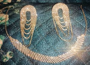 White Rhinestone Jewelry Set Fix Price