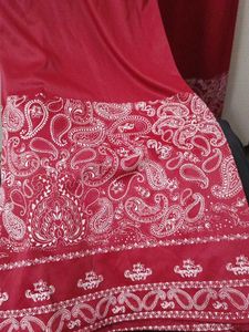 Red Boho Wide-leg pants with Palsey Print