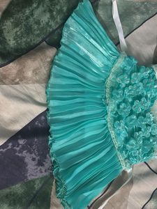 Cute Teal Flower Girl Dress