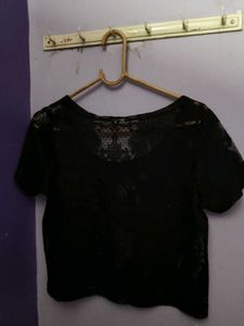 Black Lace Crop Top