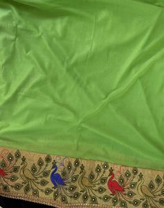 Green Peacock Design Saree