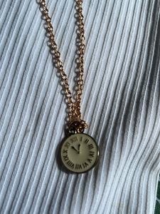 Vintage Clock Pendant Necklace