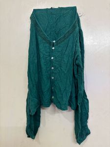 Green Button-Down Top