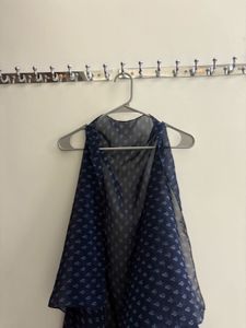 Navy Blue Sleeveless Shrug