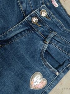 Cute Embellished Denim Jeans