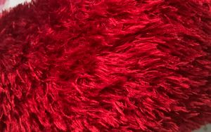 Heart Shaped Red Fur Pillow