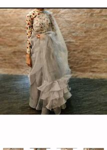 Grey Frill Saree