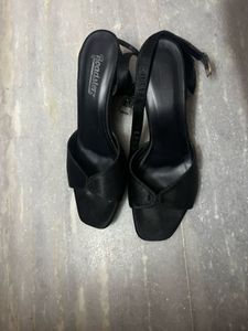 Open Toe Black Heels