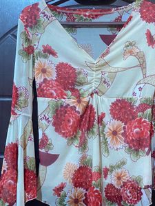 Floral Mesh Y2k Top