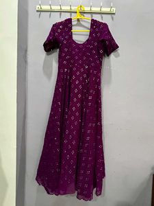 Elegant Purple Ethnic anarkali
