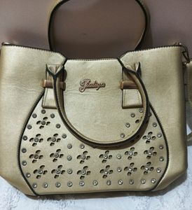 Handbag Partywear Gold Colour