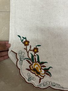 Off-white Co-ord Set With Embroidered pants