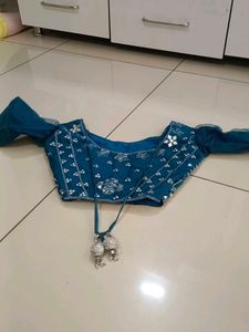 Teal Embroidered Lehenga
