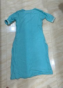 Sky Blue Half Sleeve with Silver Work Kurta