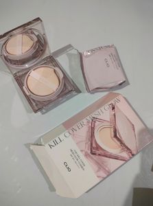Clio Cushion Foundation Set With Extra Refill~ 18g Pack Bigger Size Pack Refill Not Mini