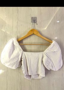 White Puff Sleeve Top
