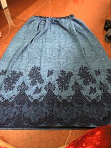 Blue Floral Ethnic Skirt