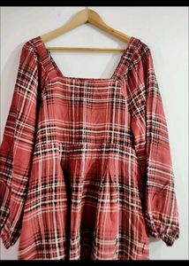 Square Neck Rust Dress
