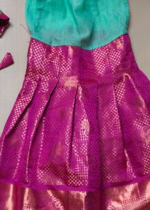 Festive Green &amp; Pink Ethnic Dress