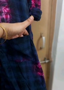 Pure Cotton A-line Kurti With Attached inner.