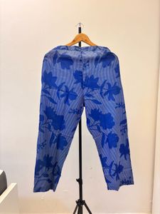 Blue Floral Print Cord Set