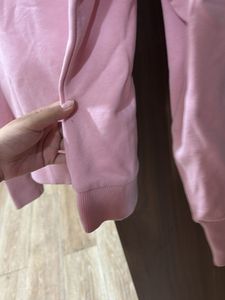 Pink Flower Embroidery Sweatshirt