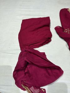 Maroon Embroidered Salwar Kameez