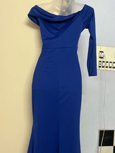 Pintrest Navy Blue Long Mermaid One Piece