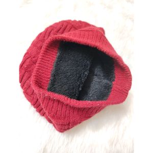 Women's Beanie Cap Maroon