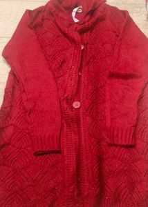 Red Knit Cardigan