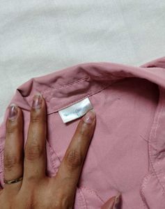 Pink 3/4 Sleeve Button-Down Shirt