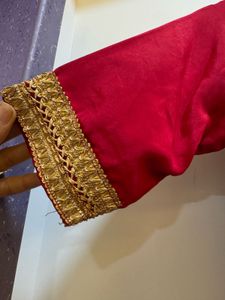 Satin Flared Red Gown