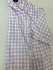 Lavender And White Checkered Shirt