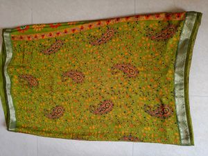 Olive Green Saree